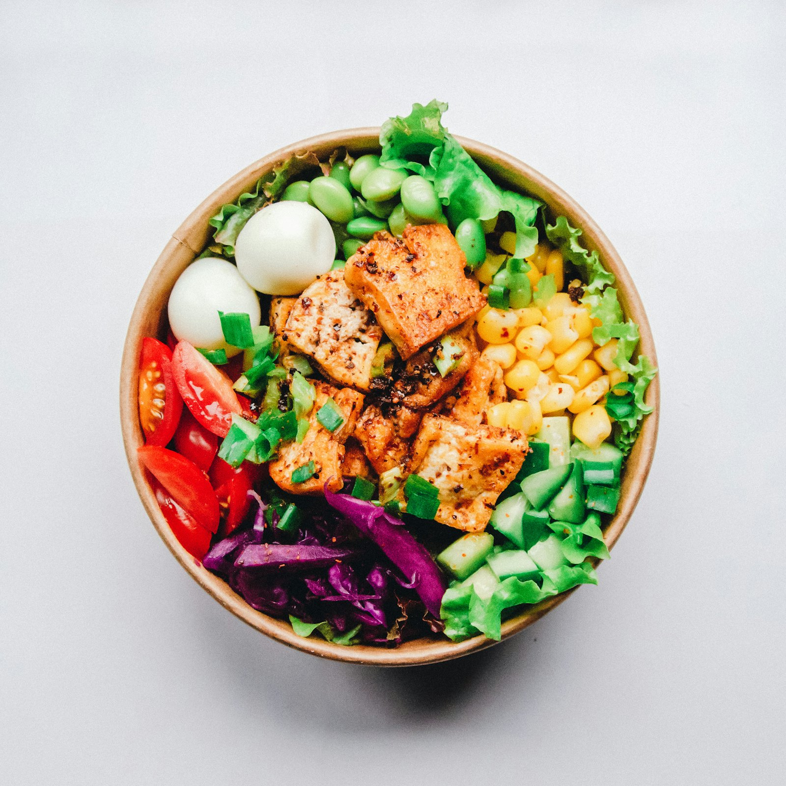 A fusion bowl of fresh ingredients