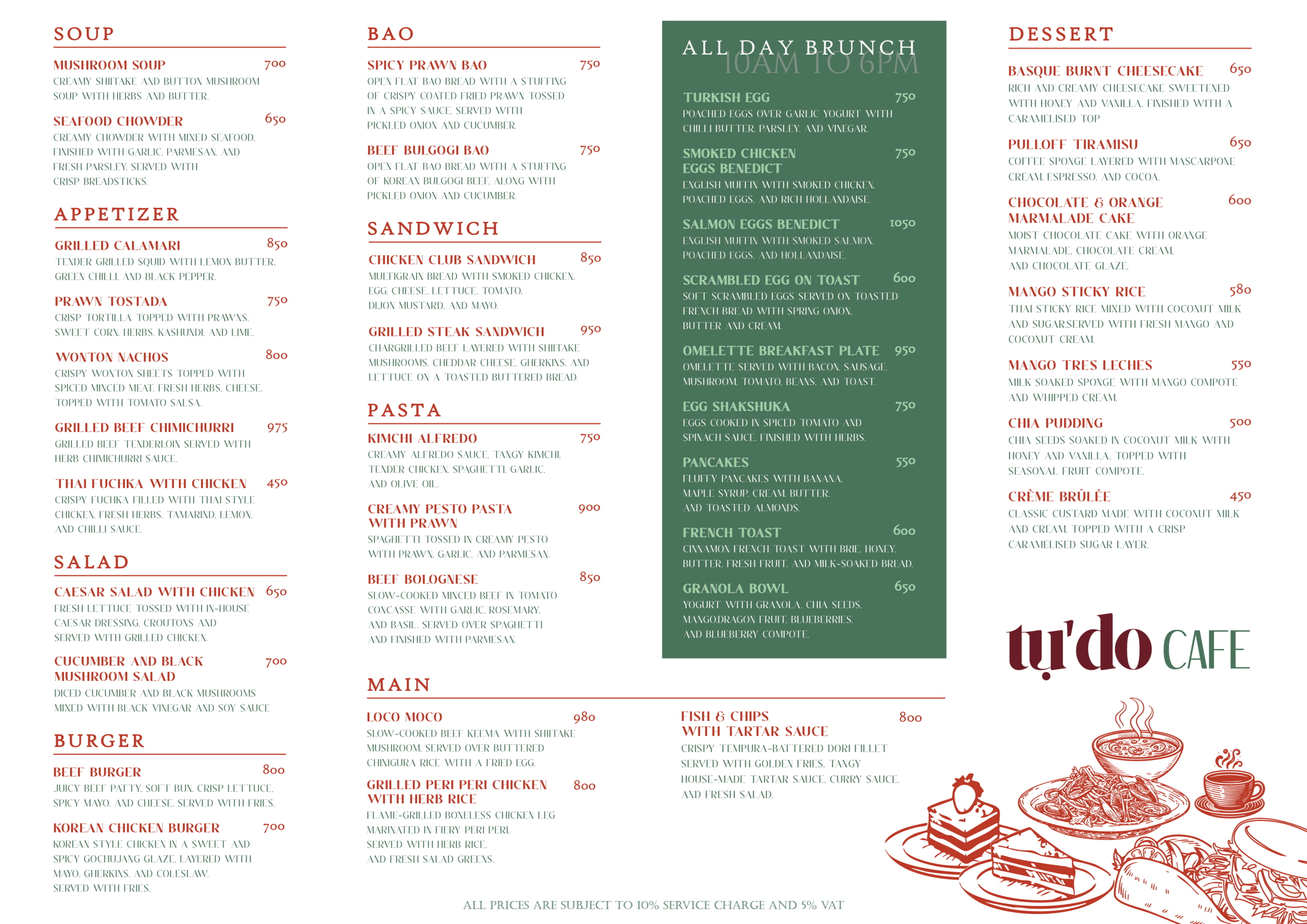 Café menu — tự do
