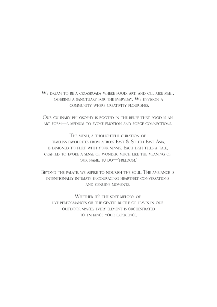 Restaurant menu, intro