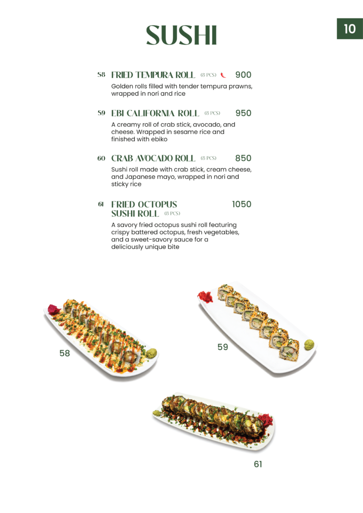 Restaurant menu page 10