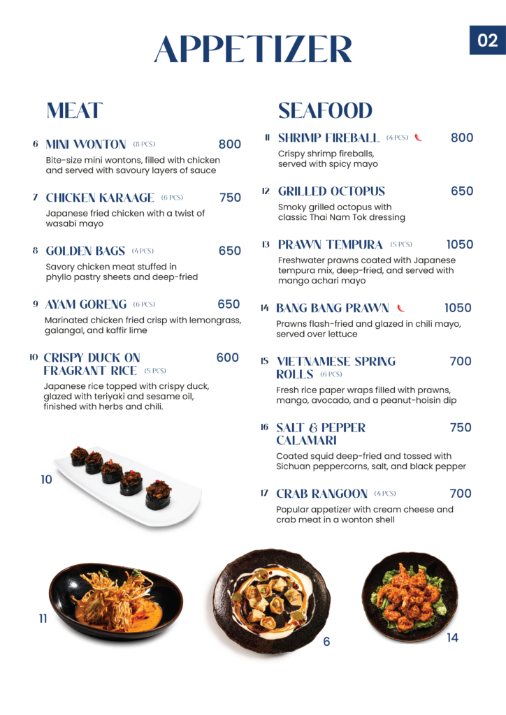 Restaurant menu page 2