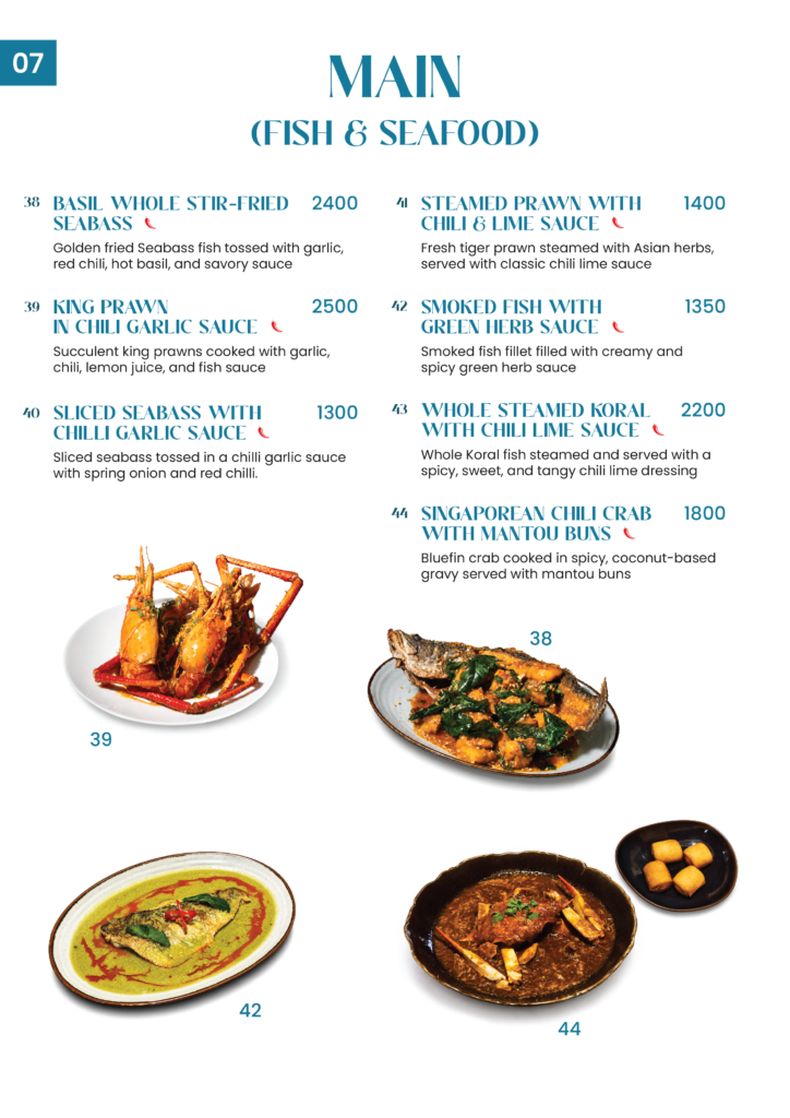 Restaurant menu page 7